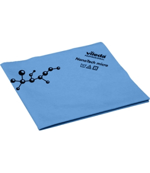 LAVETTE MICROFIBRE BLEUE 38X40CM NANOTECH - PAQUET DE 5