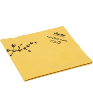 LAVETTE MICROFIBRE JAUNE 38X40CM NANOTECH - PAQUET DE 5