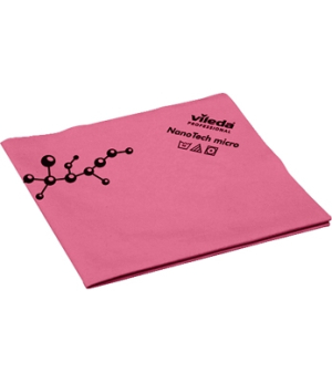 LAVETTE MICROFIBRE ROSE 38X40CM NANOTECH - PAQUET DE 5